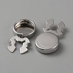 真鍮のカフスボタン  フラットラウンド  プラチナ  28x15.3x4mm&nbsp;BUTT-WH0034-16P