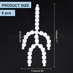 プラスチック製アクションフィギュア可動式スケルトン6個  人形作り用品  ホワイト  145x115x10mm&nbsp;DIY-PH0021-59
