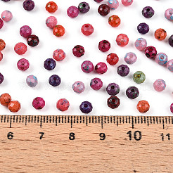 ピカソガラスシードビーズ  多面カット  ロンデル  ミックスカラー  4~4.5x3.5~4mm  穴：1~1.2mm  約6080個/ポンド&nbsp;SEED-N007-20B
