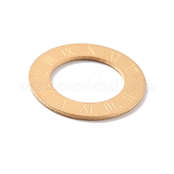 イオンプレーティング（IP）304ステンレス鋼リンクリング  ローマ数字のリング1~12  ゴールドカラー  15.5x0.5mm  穴：9.5mm&nbsp;STAS-P306-02B-G