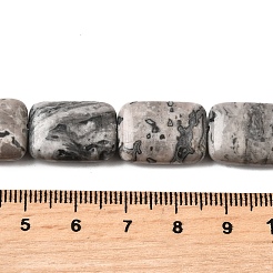 天然な地図の石のビードの繊維  長方形  18x13x5.5mm  穴：1mm  約11個/連  7.68''~7.87''（19.5~20センチメートル）&nbsp;G-S386-A13