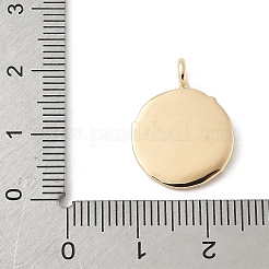 真鍮製マイクロパヴェキュービックジルコニアペンダント  ゴールドカラー  フラットラウンド  20x15x2.5mm  穴：3mm&nbsp;LS-KK-Z107-01G-02