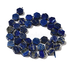 天然石ラピスラズリビーズ連売り  六角  シードビーズで  8.5~9x8.5~10x4~5mm  穴：1mm  約37~38個/連  15.55''~15.75''（39.5~40センチメートル）&nbsp;G-P534-A12-02