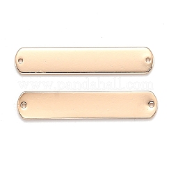 真鍮製コネクター  丸い角  長方形  ライトゴールド  36x7x1mm  穴：1mm  20個/箱&nbsp;KK-BC0001-47KCG