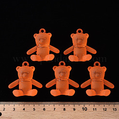 つや消しアクリルパーツ  クマ  レッドオレンジ  38.5x34x15mm  穴：2.5mm  約94個/500g&nbsp;MACR-S373-60K-07