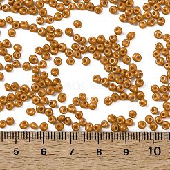 ベーキングペイントガラスのシードビーズ8/0  丸い穴  ティアドロップ  シエナ  3x2mm  穴：1mm  約18750個/ポンド&nbsp;SEED-M012-02A-51