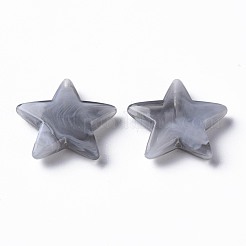 ツートンアクリルビーズ  天然石風  スター  銀  20.5x22x4.5mm  穴：1mm  約445個/500g&nbsp;MACR-S272-77F