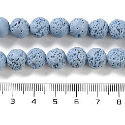 合成溶岩石染色ビーズ連売り  ラウンド  ライトスカイブルー  10mm  穴：1mm  約41個/連  15.20''（38.6センチメートル）&nbsp;G-H311-08C-06