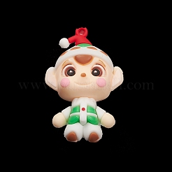 PVCプラスチッククリスマススタイルの大きなペンダント  人間  57x36x27.5mm  穴：3mm&nbsp;PVC-O001-02K