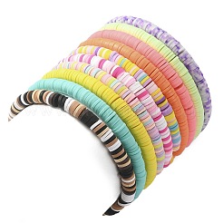 ポリマークレイヘイシサーファーストレッチブレスレット  合成ターコイズフィッシュブレスレット  ミックスカラー  内径：2-1/4インチ（5.7cm）&nbsp;BJEW-JB09884