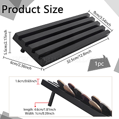 木製記念コインディスプレイホルダースタンド  長方形  ブラック  325x90x55mm&nbsp;DIY-WH0622-279A