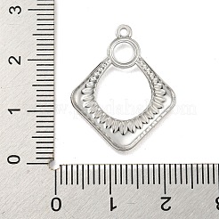 変色しない304ステンレススチールペンダント  ひし形チャーム  ステンレス鋼色  24.5x19.5x2mm  穴：1.2mm&nbsp;STAS-K273-06P