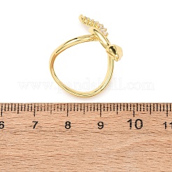 真鍮製マイクロペーブクリアキュービックジルコニアフィンガー指輪  ゴールドカラー  ヘビ  37mm  内径：17mm&nbsp;RJEW-D349-02C-G