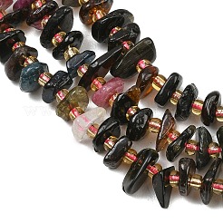 天然のマルチカラートルマリンビーズ連売り  ナゲット  7.5~13x6~13x2~5mm  穴：0.9mm  約68~86個/連  15.35~15.75''（39~40センチメートル）&nbsp;GG-CBA3A44-B13-01