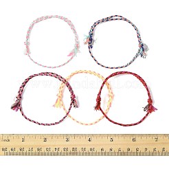 コットンブレスレット5個作り  ミックスカラー  5-7/8~11-3/4インチ（15~30cm）&nbsp;BJEW-FS00023