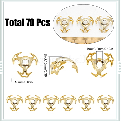 中空アクリルビーズキャップ70個  ゴールド  16x10mm  穴：3.2mm&nbsp;DIY-SC0025-77B