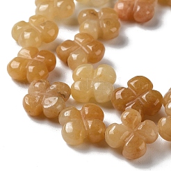 天然石トパーズ翡翠ビーズ連売り  花  13~14x13~14x5~5.5mm  穴：1.2mm  約15個/連  7.95''（20.2センチメートル）&nbsp;G-M418-D08-01