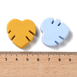 シリコンビーズ  モンステラ葉  ミックスカラー  27.5x28x8.5mm&nbsp;SL-CBA178E-01