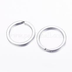 アイアン製キーリング  キーホルダー留め金のパーツ  プラチナ  30x2mm&nbsp;IFIN-H041-N