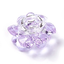ガラス編みビーズ  クラスタビーズ  蓮  ライラック  25~28x14mm  穴：5mm&nbsp;GLAA-F088-B11