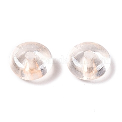 透明な染色ガラスシードビーズ  ドーナツ  桃パフ  6x3mm  穴：1.2mm  約2500個/ポンド&nbsp;SEED-T007-02C
