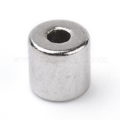 真鍮製マグネットクラスプ  コラム  プラチナ  留め金：9x4.5mm  内孔：2mm  外側の穴：0.8ミリメートル  磁気部品1個: 4.5x4.5mm  2個/ペア&nbsp;MC010