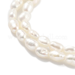 天然養殖淡水パールビーズ連売り  ライス  グレード3a+  雪  2.8~3.2mm  穴：0.3mm  約31個/連  6.69''~6.89''（17~17.5センチメートル）&nbsp;PEAR-P062-01D-X