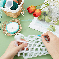 レジンメッシュキャンバスバッグシート  DIYクラフトニットハンドバッグアクセサリー用  ホワイト  18.6x26.3x0.1cm&nbsp;DIY-WH0260-15
