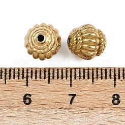 304ステンレススチールビーズ  ロンデル  イオンプレーティング（ip）  18KGP本金メッキ  9x8mm  穴：1.2mm&nbsp;STAS-K295-22G