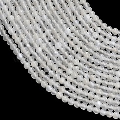 天然ホワイトムーンストーンビーズ連売り  スムーズなラウンド  3~3.5mm  穴：0.6~0.7mm  約133~140個/連  15.20~15.63''（38.6~39.7センチメートル）&nbsp;GG-CBA4399-B03-02