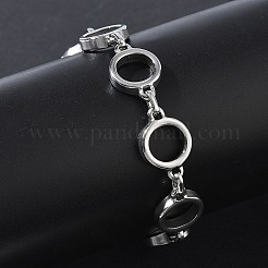 12mm 304ステンレススチール製リングリンクチェーンブレスレット  変色なし  ステンレス鋼色  6.81インチ（17.3cm）&nbsp;SA-CBA2696-23P