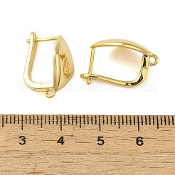 真鍮フープピアスパーツ  カドミウムフリー＆ニッケルフリー＆鉛フリー  ラッチバック  菱形  18KGP本金メッキ  18x12mm  ピン：1x10mm&nbsp;KK-B089-41G