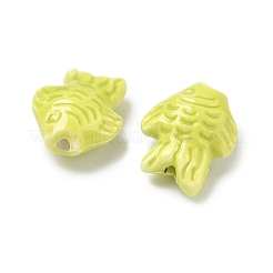手作りの陶器ビーズ  光沢釉の磁器  魚  19.5x15.5x8.5mm  穴：1.8~2mm&nbsp;PORC-C009-04B