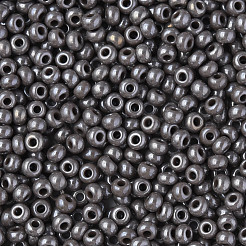 8/0 チェコ不透明ガラスシードビーズ  光沢のある  ラウンド  グレー  3x2mm  穴：1mm  約500 G /袋&nbsp;SEED-N004-003A-15