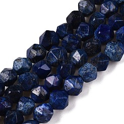 染め加工天然のラピスラズリビーズ連売り  ラウンド  多面カット  5.5~6x5.5~6.5mm  穴：1mm  約60~62個/連  14.17~14.88''（36~37.2センチメートル）&nbsp;G-T138-218