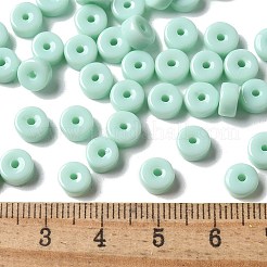 不透明色のガラスシードビーズ  コラム  アクアマリン  6x3mm  穴：1.4mm  約2027個/ポンド&nbsp;SEED-E001-P3x6mm-02