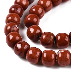 天然石レッドジャスパービーズ連売り  バレル  10~10.5x9~9.5mm  穴：1.2mm  約41~43個/連  14.37~16''（36.5~40センチメートル）&nbsp;G-T138-147