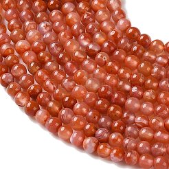 天然南赤瑪瑙ビーズ連売り  スムーズなラウンド  3.5~4mm  穴：0.8mm  約112個/連  15.35''（39センチメートル）&nbsp;GG-CBA6824-A01-01