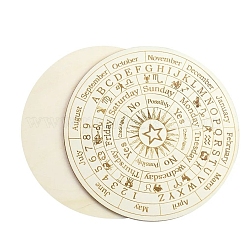 木の振り子板  ダウジング占い  魔術ウィッカ祭壇用品用  フラットラウンド  太陽  スター  ホワイト  150mm&nbsp;PW-WG68A98-01