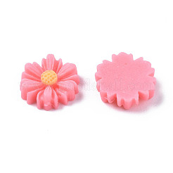 フラットバック髪＆コスチュームアクセサリーの装飾品は、装飾レジンの花デイジーカボションをスクラップ  ライトコーラル  9x2.5mm&nbsp;CRES-Q102-07