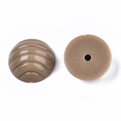 オペーク樹脂ビーズ  片穴  半円/ドーム  波形の  ミックスカラー  17.5x7.5mm  穴：2mm&nbsp;RESI-T048-13