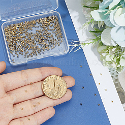 316サージカルステンレススチール製クリンプビーズ500個  ロンデル  24KGP本金メッキ  2x1.5mm  穴：1mm&nbsp;STAS-BBC0009-06