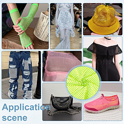 1mのポリエステルメッシュ生地  DIYクラフト用品  服装アクセサリー  緑黄  1600mm&nbsp;DIY-PH0033-78B