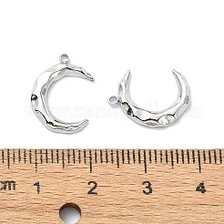 変色しない304ステンレススチールペンダント  ムーンチャーム  ステンレス鋼色  15.5x12x1.8mm  穴：1.2mm&nbsp;STAS-L022-336P