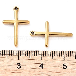 304ステンレスペンダント  クロスチャーム  14KGP本金メッキ  19x12x2mm  穴：1.2mm&nbsp;STAS-L022-379G