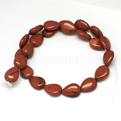 ティアドロップレッドジャスパービーズ連売り  18x13x6mm  穴：1mm  約23個/連  15.9インチ&nbsp;G-M233-14