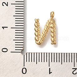 PVD真空メッキ304ステンレスペンダント  18KGP本金メッキ  レターチャーム  文字N  13.5x8.5x3mm  穴：1.8mm&nbsp;STAS-S148-28G-N