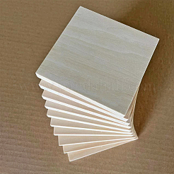 塗装用の未完成の木板  DIYクラフト用品  正方形  ベージュ  10x10x0.4cm&nbsp;WOCR-PW0001-360C