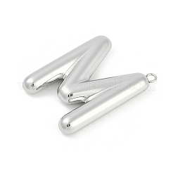 304ステンレスペンダント  レターチャーム  文字m  38x28x6.5mm  穴：2.1mm&nbsp;STAS-I325-146P-M