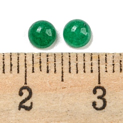 天然の白翡翠の染色カボション  半円  グリーン  4x2~2.5mm&nbsp;G-H309-03-33